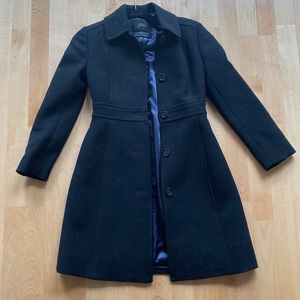 J Crew italian double cloth black wool coat